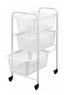 Етажерка 3-х рівнева з пластиковими кошиками METALTEX (341803)