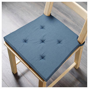 ЮСТИНА Подушка на стул, темно-синий, 35/42x40x4.0 см, 90366151, IKEA, ИКЕА, JUSTINA, фото 2