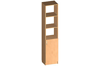Стелаж офісний, напівзакритий пентал для документів 1820*500*360 мм. Шкаф вузький ЛДСП в офіс з полицями