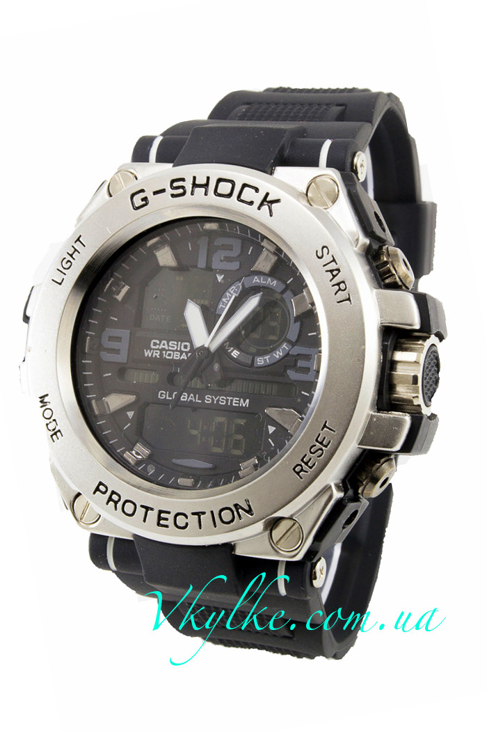 Годинник Casio G-Shock GST-1000 чорні з сріблом