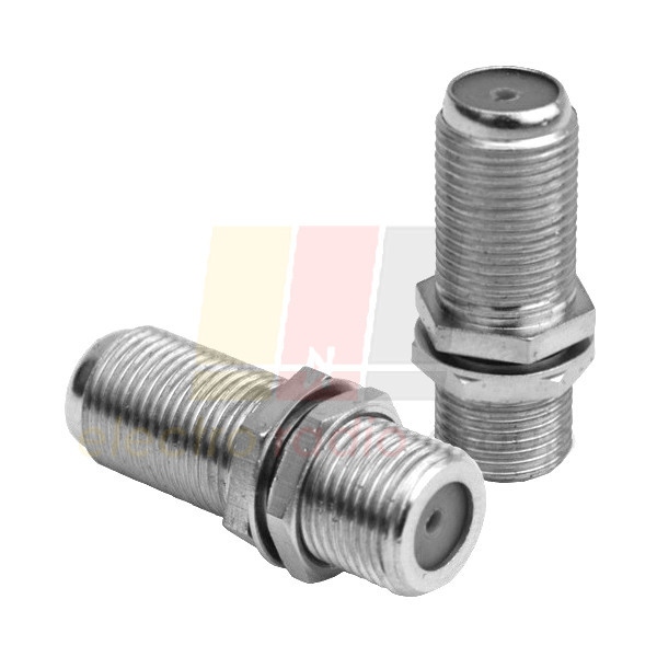 Перехідник гн.ант.F - гн.ант.F (USA), з гайкою, довжина-27мм, мідний