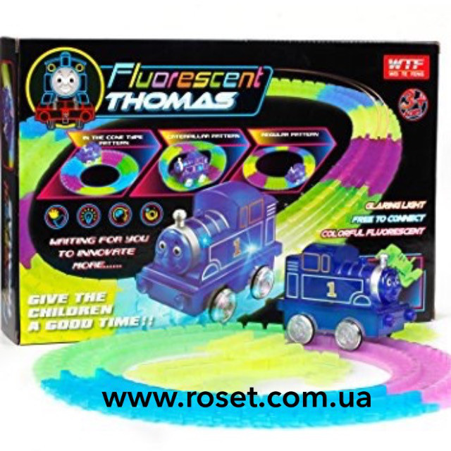 Дитяча залізниця-трек паровозик Томас Fluorescent Thomas