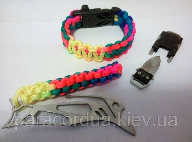 Браслет ніж +мультитул з темляком виживання з паракорда ,