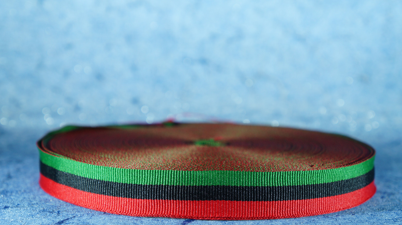 Стрічка репсова 20 мм червоний/чорний/зелений