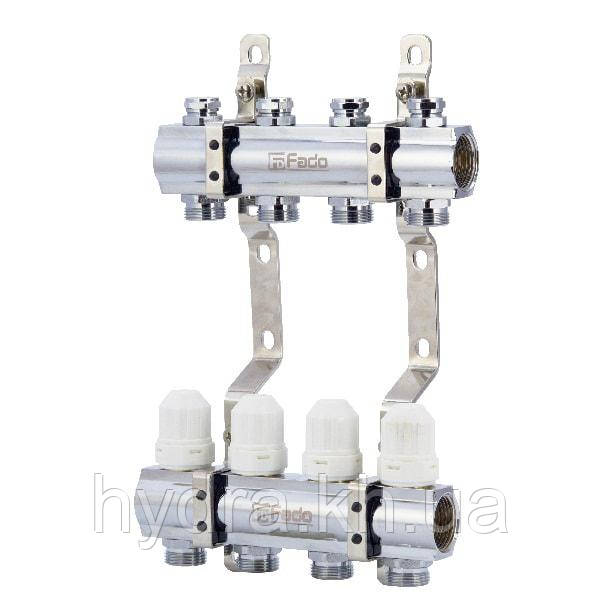 Колекторний блок без витратомірів 1"x3/4" 9 виходів FADO (KRZ09)