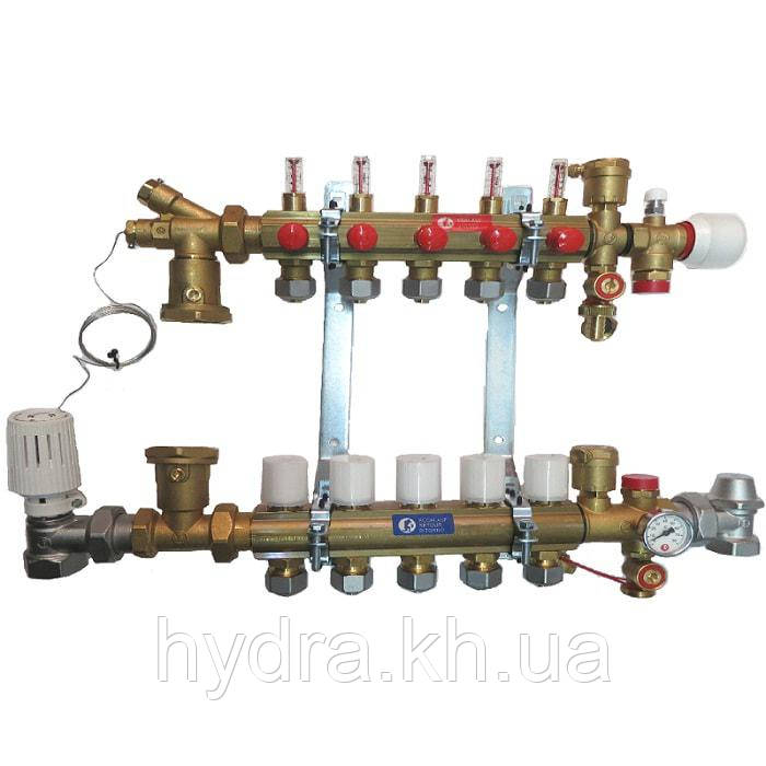 Колектор 1"x1" x3/4 Ex11 виходів в зборі (R557) Giacomini