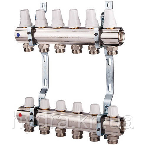 Колектор із регулювальними та запірними вінтелями б/к вих. 2 (1") ICMA Арт. K005
