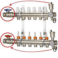 Колектор з регулювальними і запірними вентелями вих. 2 (1") ICMA Арт. K001