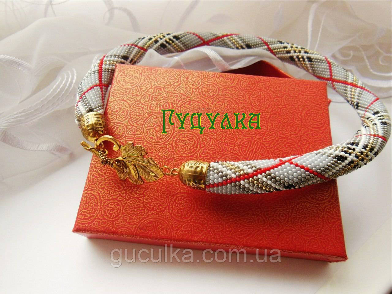Кольє джгут ручної роботи  "Загадка" з чеського бісеру