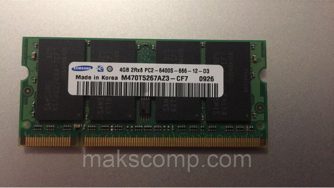 Пам'ять Samsung 4Gb PC2-6400S DDR2-800 So Dimm M470T5267AZ3-CF7
