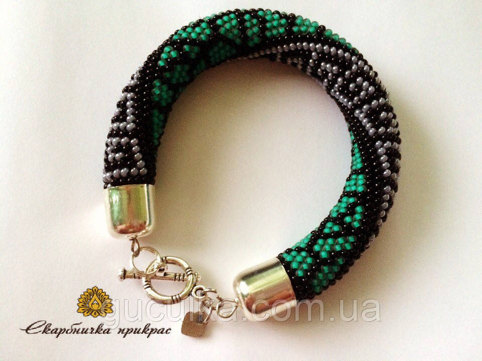 Браслет на руку плетений з бісеру авторська робота, фото 1