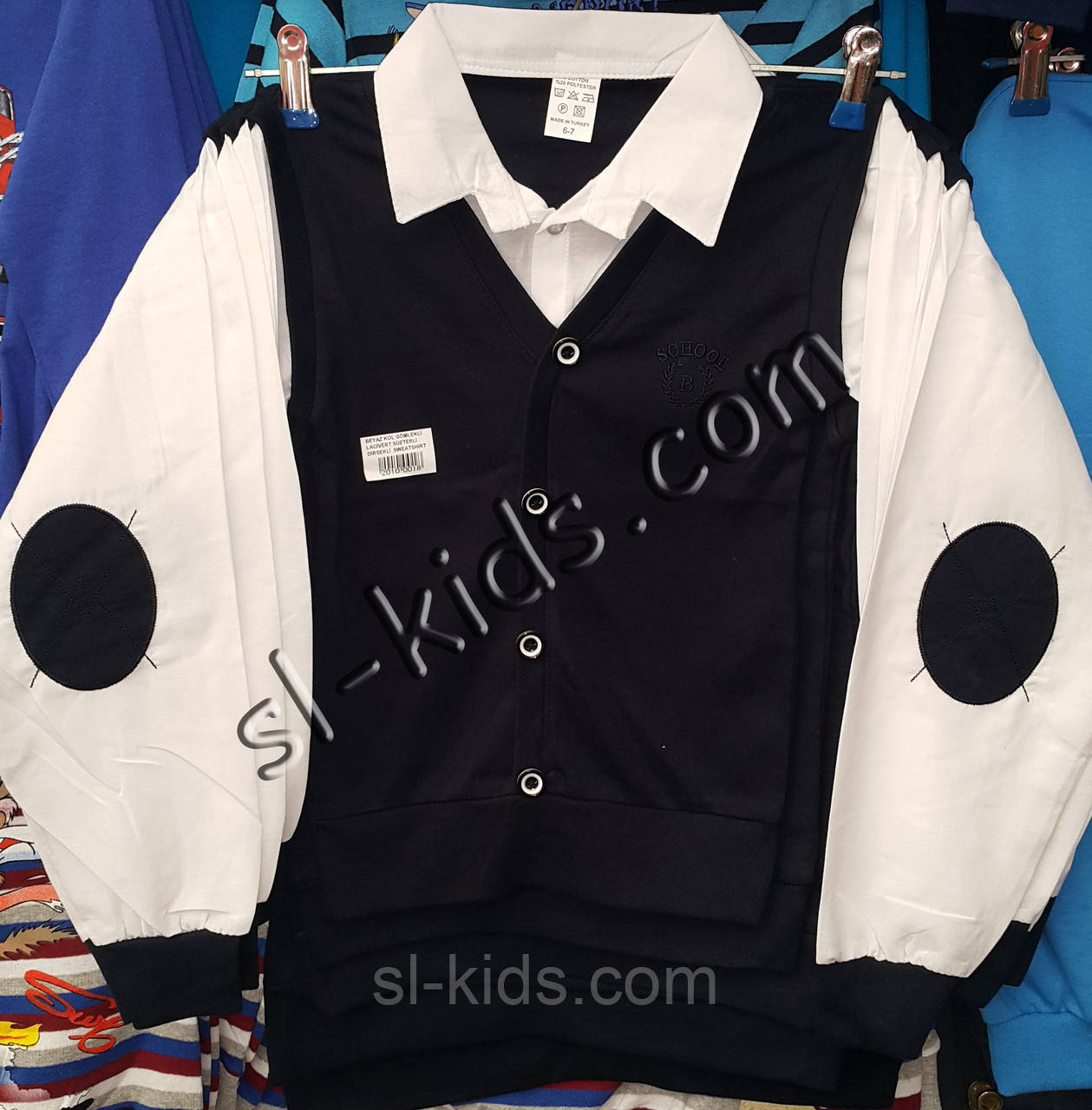Рубашка-обманка для мальчика 6-10 лет(белая) опт (пр. Турция) - фото 1 - id-p255864940