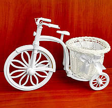 Велосипед для квітів білий