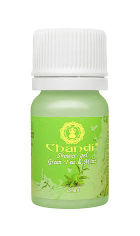 Індійський гель для душа "Green Tea & Mint" Chandi, 15 мл, фото 2