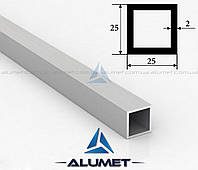 Труба алюминиевая 25х25х2 мм анодированная ПАС-2033 (БПЗ-0378)