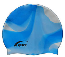 Шапочка для плавання, для дорослих, блакитний/білий колір