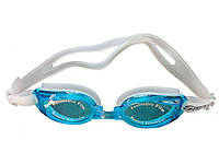Очки для плавания бирюзовые (антифог, сменные переносицы, размер универсальный)