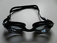 Очки для плавания универсального размера (силиконовая переносица, антифог, чёрного цвета)