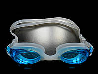Очки для плавания универсального размера (силиконовая переносица, антифог, бирюзовый/белый цвет)