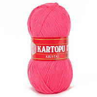 Турецкая пряжа для вязания KARTOPU- kristal (кристалл)- 771 ярко- розовый