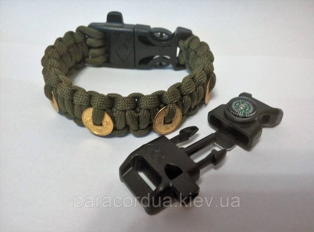Браслет виживання з паракорда 5 в 1, з Бусиною