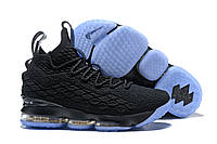 Баскетбольні кросівки Найк Lebron 15 Black/Light Blue Репліка
