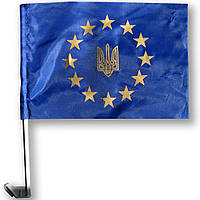 Флажок (прапорець) евро с тризубом на машину