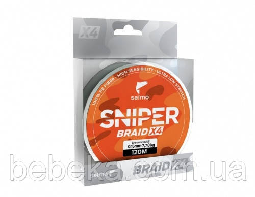 Шнур плетінь Salmo Sniper Braid BLUE 91m 0.23 mm