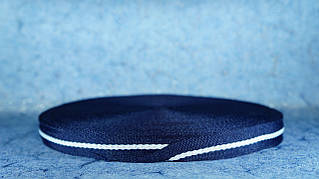 Стрічка киперна 20 мм синій/білий/синій