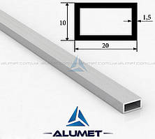 Труба алюмінієва 20х10х1.5 мм прямокутна анодована ПАС-1760 (БПЗ-0579)