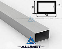 Труба алюминиевая 50х30х2 мм прямоугольная анодированная ПАС-0967 (БПЗ-0390)