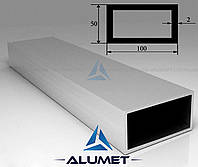Труба алюмінієва 100х50х2 мм прямокутна без покриття БПЗ-5085