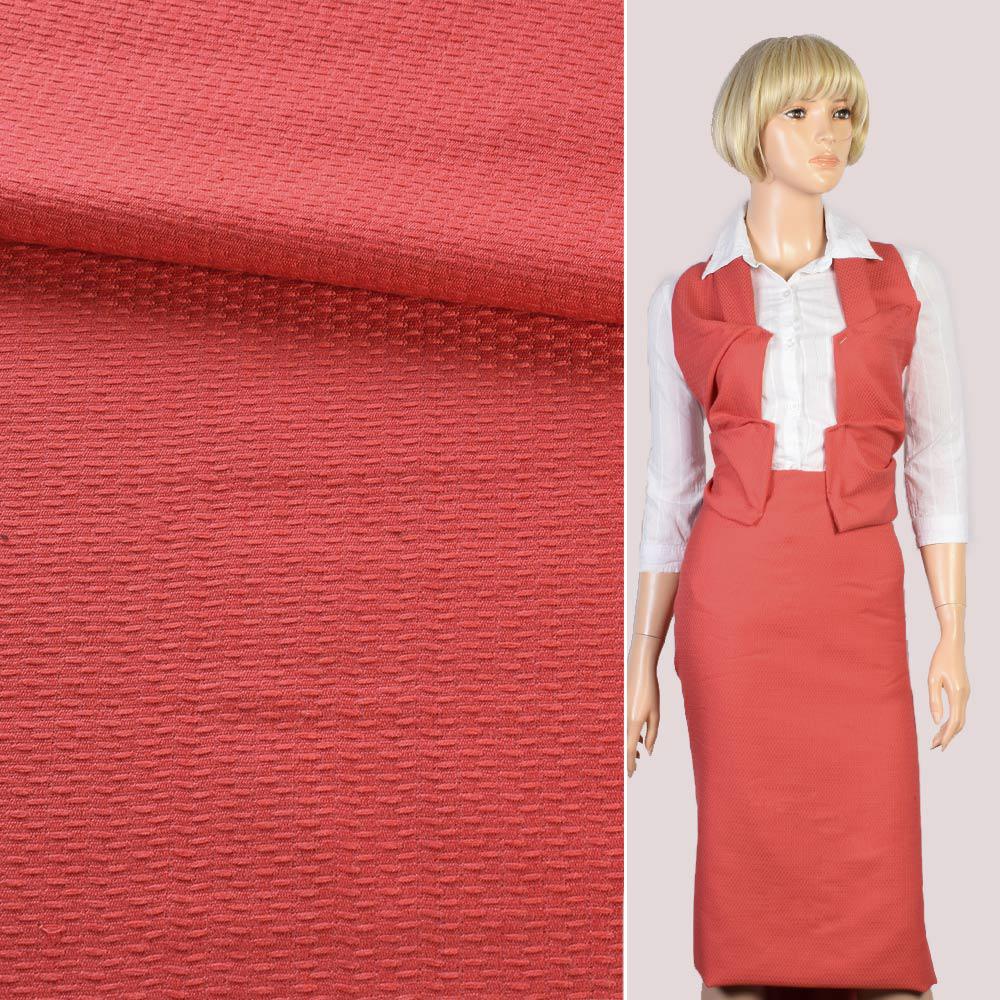 Рогожка костюмна з віскозою червона світла, ш.148