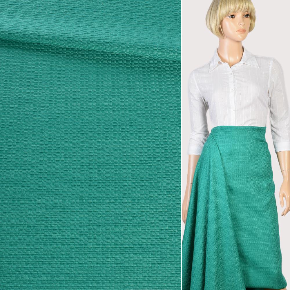 Рогожка костюмна з віскозою зелена, ш.150