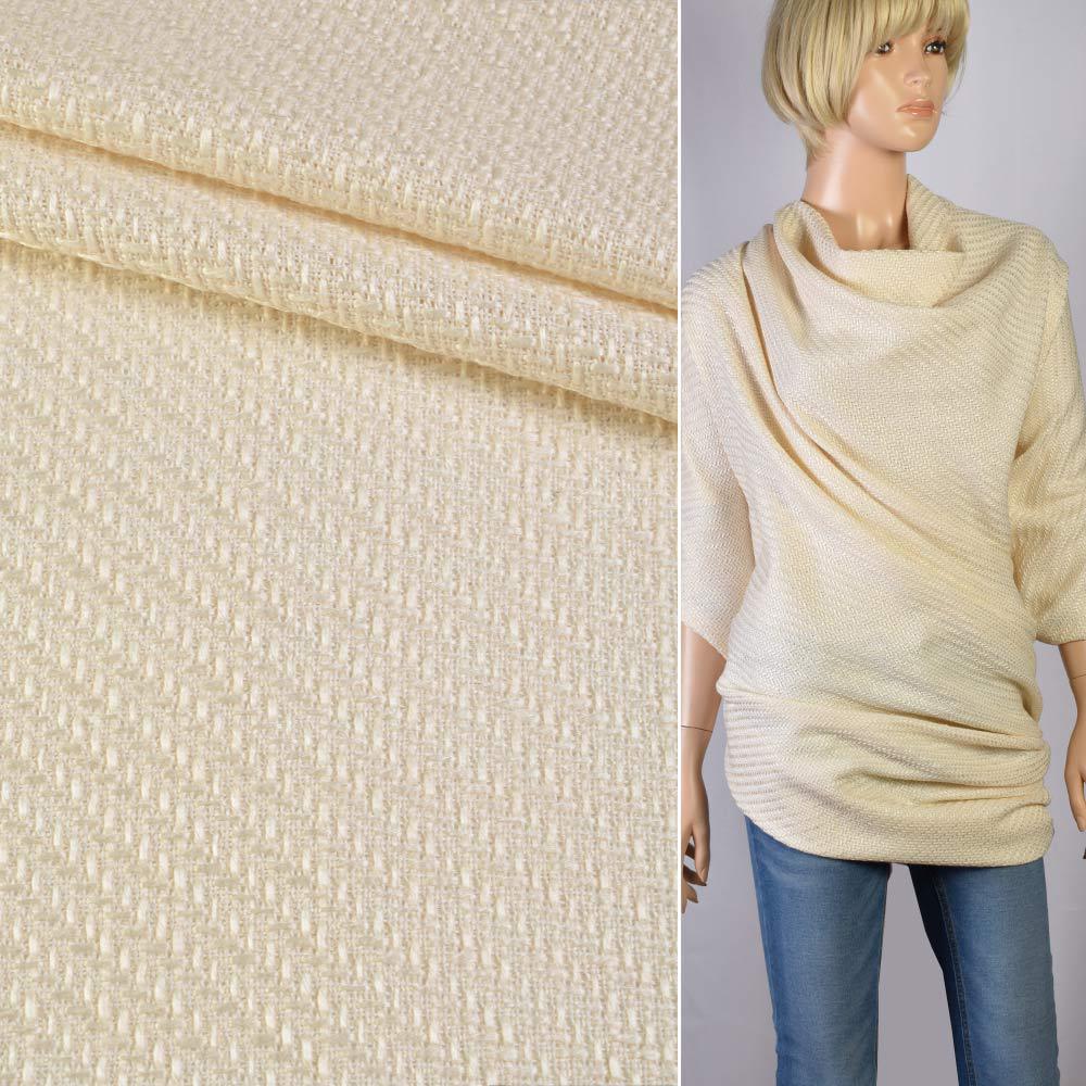 Рогожка костюмна акрилова плетіння ялинка молочна ш.149