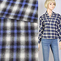 Фланель сорочкова біло-синьо-чорна, ш.145