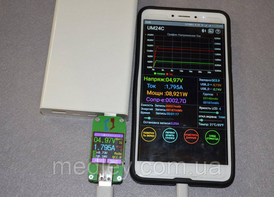 Тестер RD UM24 для проверки USB потребления и емкости устройств, а также характеристик USB кабелей - фото 9 - id-p669495089