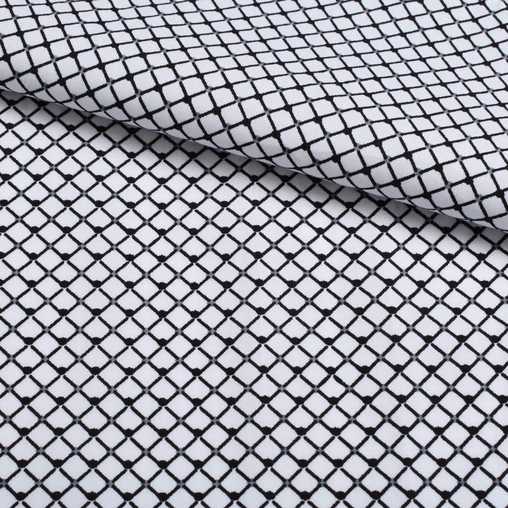 Коттон білий в чорну сітку 5мм ш.140