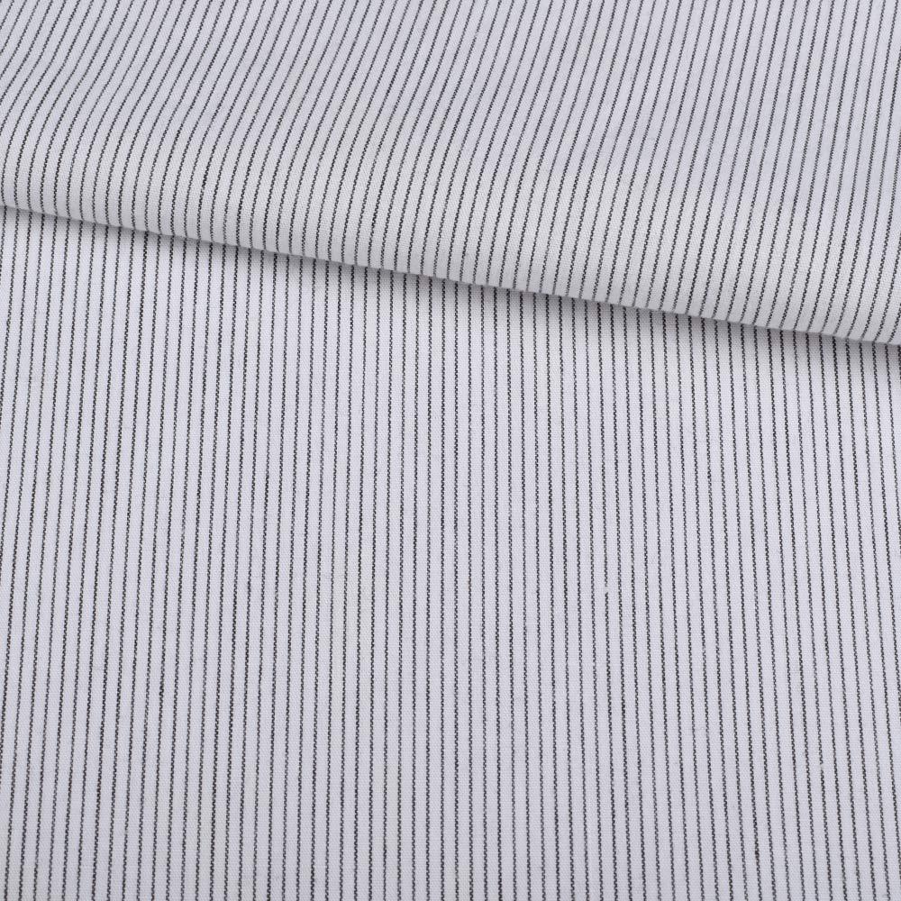 Поплін сорочковий білий в сіру смугу 2 * 1мм ш.145