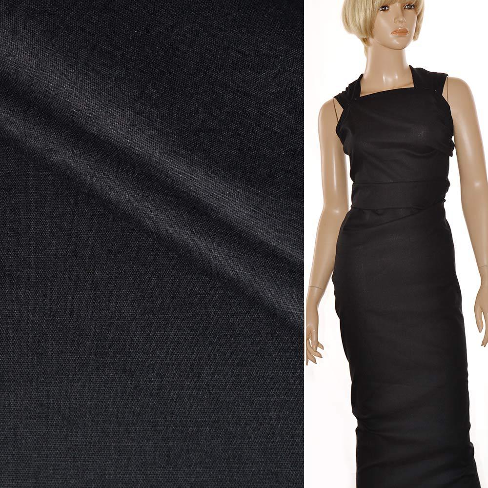 Льон стрейч чорний ш.150