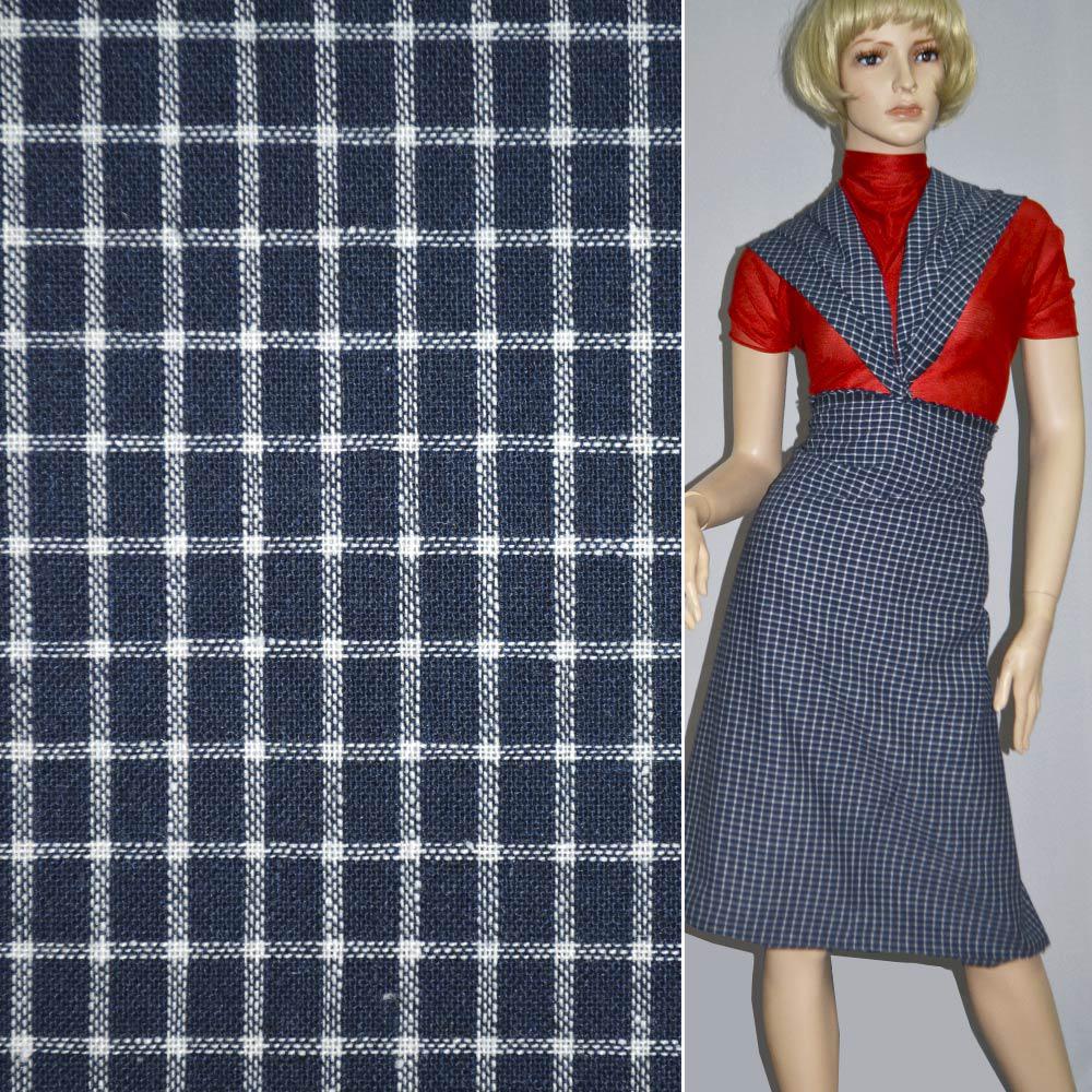 Шотландка темно-синя з білим ш.140