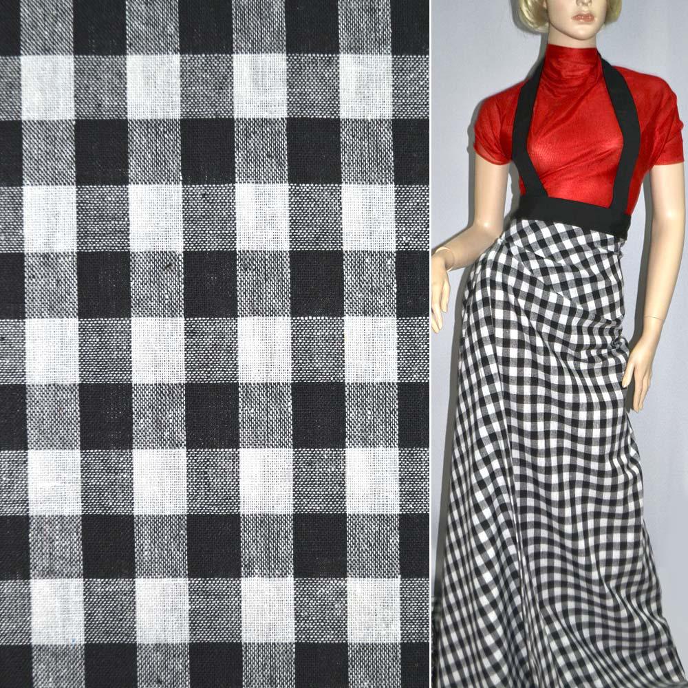 Шотландка чорно-сіра з білим ш.140