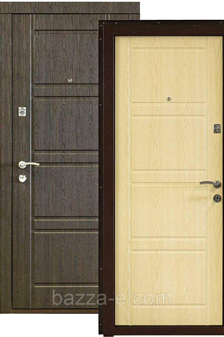 Вхідні броньовані двері "Кордон" ПО 09модель Оптима++,колір Венге/Ясен