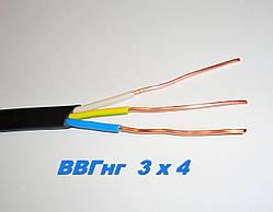 Високоякісний кабель ВВГНГп 3х4 для надійної електропроводки повноцінний перетин. Одеса-Каблекс