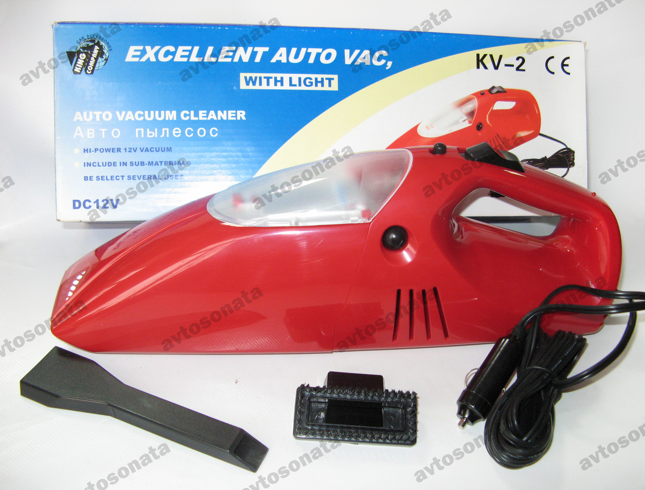 Пилосос KV-2 12V/90W із ліхтариком