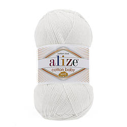 Alize Cotton Baby soft (Алізе Коттон Бебі софт) 55 білий