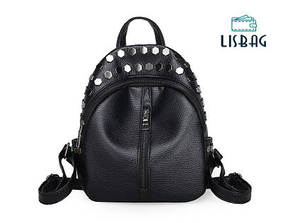 Жіночий маленький рюкзак класичний, чорного кольору