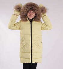 Детское зимнее пальто для девочки с рукавичками от  ANERNUO 17165, 116-140, фото 2