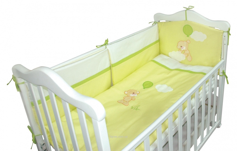 Постільний комплект Тигрес "Ведмежа з кулькою" - лимонний 6 ел.