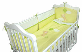 Постільний комплект Тигрес "Ведмежа з кулькою" - лимонний 6 ел.